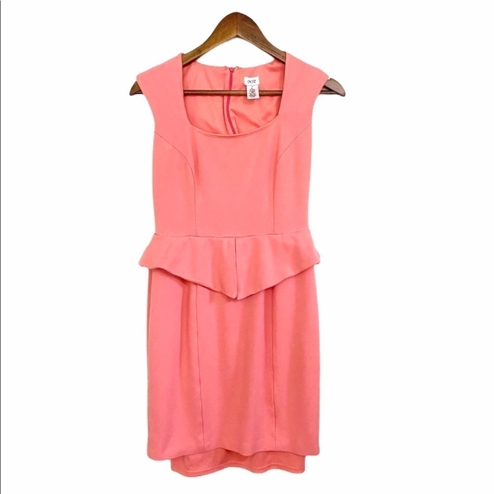 Cache Pink Peplum Style Zip Back Cocktail Dress